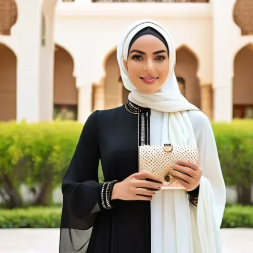 UAE 유명인사 및 셀럽 - **"Elegance in Modern Emirati Fashion"**
    A sophisticated Emirati woman in her late twenties, rad...