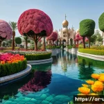 두바이 미라클 가든 방문기 - Here are three detailed image prompts in English, inspired by the enchanting Dubai Miracle Garden, a...